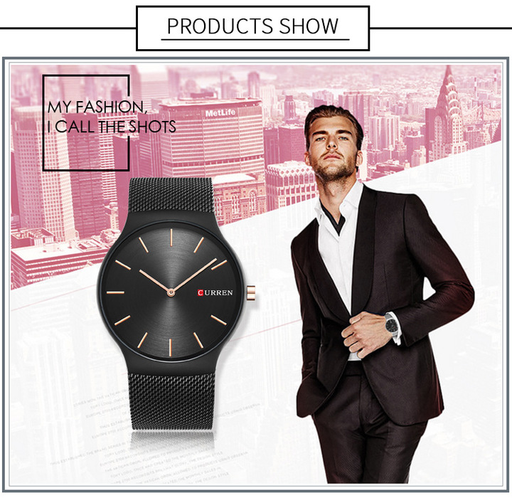 CURREN 2022 New Black Rose Gold Luxury Brand Analog Sports Wristwatch Quartz Business Watch Men