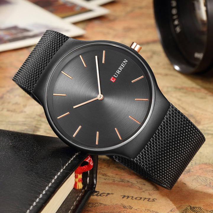 CURREN 2022 New Black Rose Gold Luxury Brand Analog Sports Wristwatch Quartz Business Watch Men