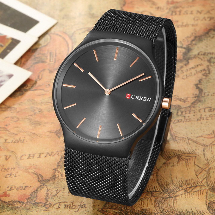 CURREN 2022 New Black Rose Gold Luxury Brand Analog Sports Wristwatch Quartz Business Watch Men