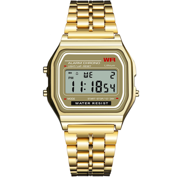 Vintage Sports Watches Best Sell for Unisex Gold Silver Digital Wrist Watches
