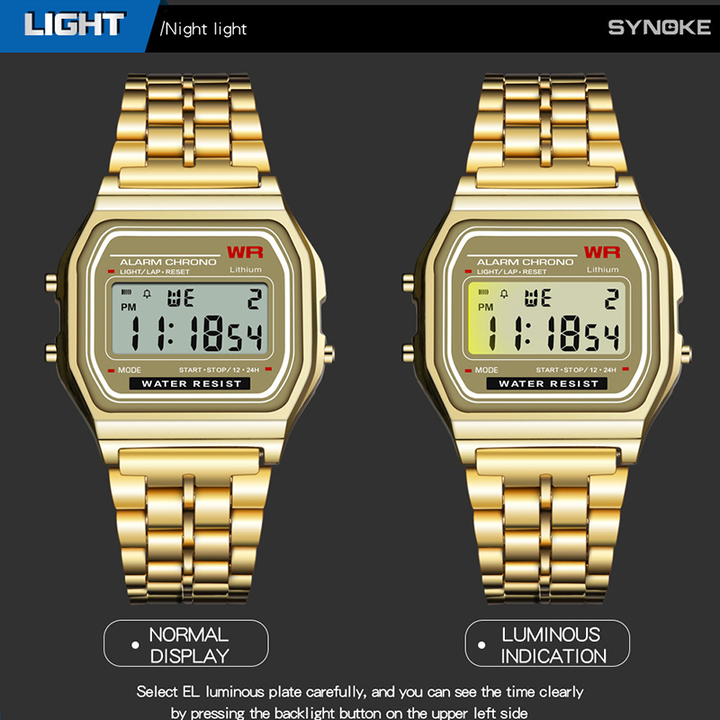 Vintage Sports Watches Best Sell for Unisex Gold Silver Digital Wrist Watches