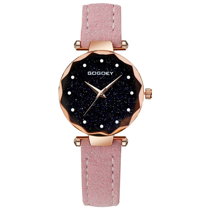 Luxury Brand Gogoey Personality Romantic Starry Sky Wrist Watch Rhinestone Design Ladies Clock