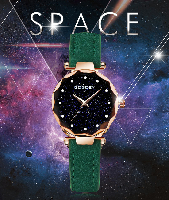 Luxury Brand Gogoey Personality Romantic Starry Sky Wrist Watch Rhinestone Design Ladies Clock