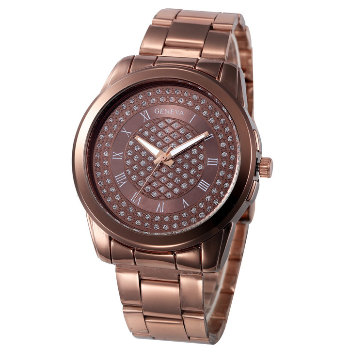 Geneva Watch Laides Quartz Wristwatches Stainless Steel Silver Gold Watches Gift Quartz Wristwatches