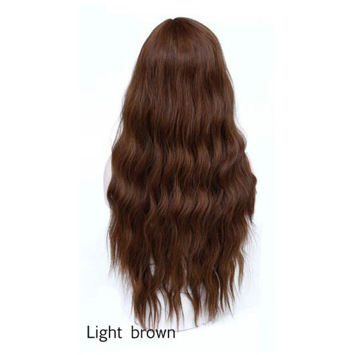 26" Long Mix Purple Womens Wigs With Bangs Heat Resistant Synthetic Kinky Curly Wigs