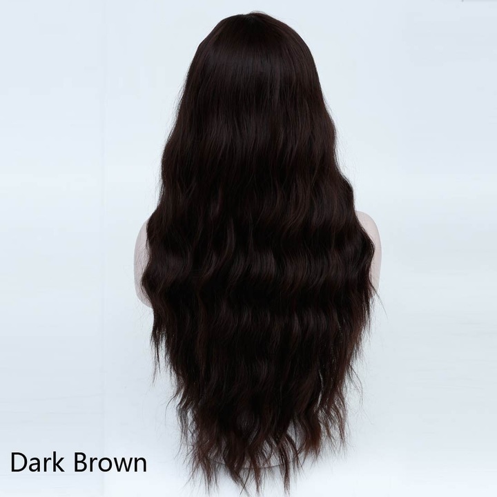 26" Long Mix Purple Womens Wigs With Bangs Heat Resistant Synthetic Kinky Curly Wigs