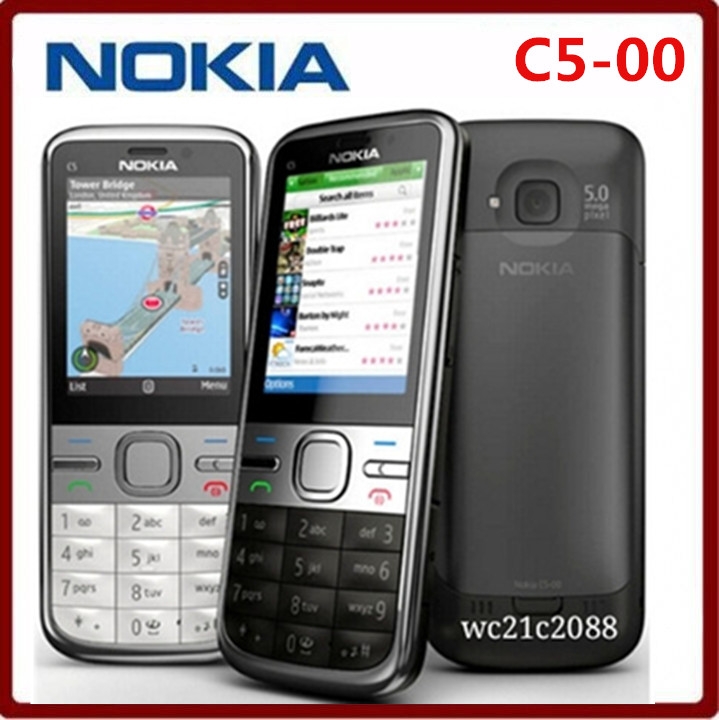 Refurbished phone Nokia C5 C5-00 Cell phones GSM 3G 3Mp Camera FM GPS Bluetooth