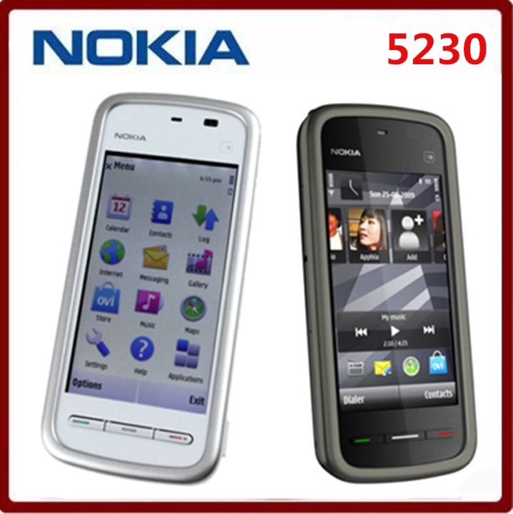 Refurbished smartphone Nokia 5230 GPS 3G 3.2" Bluetooth JAVA 2MP Unlocked Mobile Phone