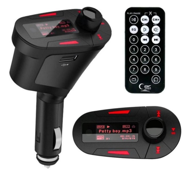 15" Car Kit MP3 Music Player Wireless FM Transmitter Radio Modulator With USB MMC Remote Control