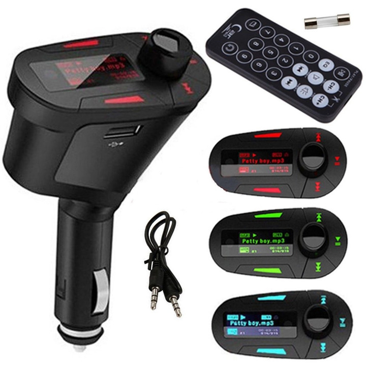 15" Car Kit MP3 Music Player Wireless FM Transmitter Radio Modulator With USB MMC Remote Control
