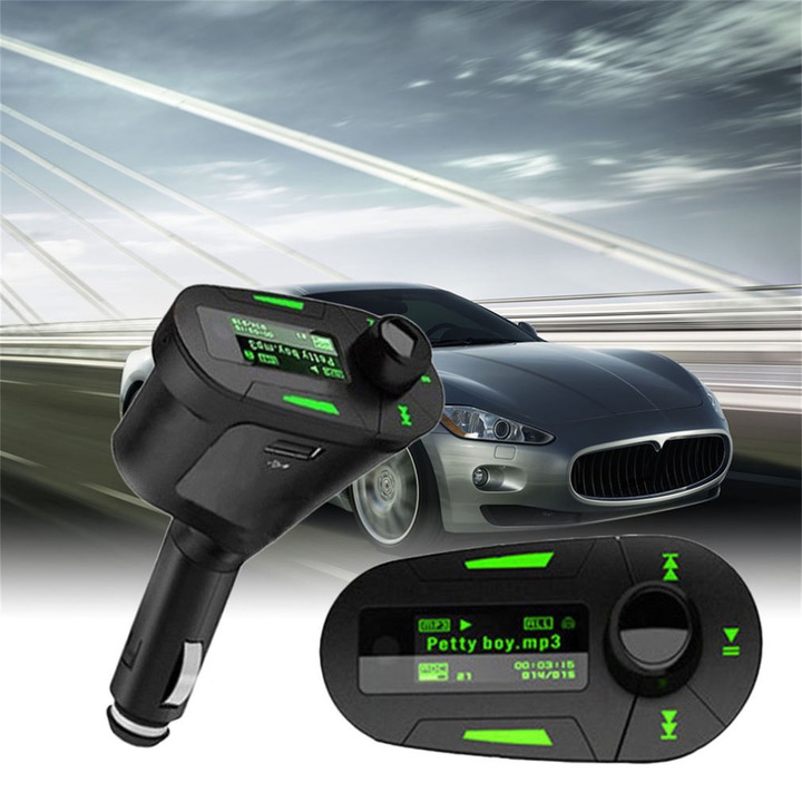 15" Car Kit MP3 Music Player Wireless FM Transmitter Radio Modulator With USB MMC Remote Control
