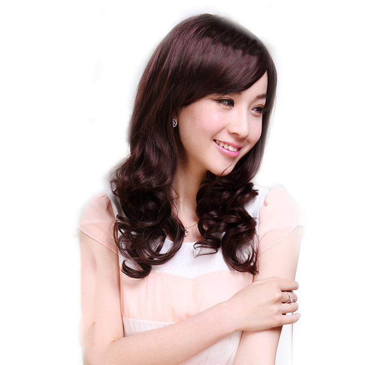 Long Body Wave Lace Front Human Hair Wigs Oblique Fringe Hair Brazilian Remy Hair Wigs