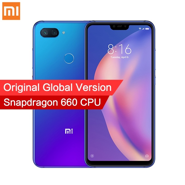 Refurbished Xiaomi Mi 8 Lite 4+64GB 6.26" 19:9 Notch Full Screen  24MP Front Camera Mi8 Smartphone