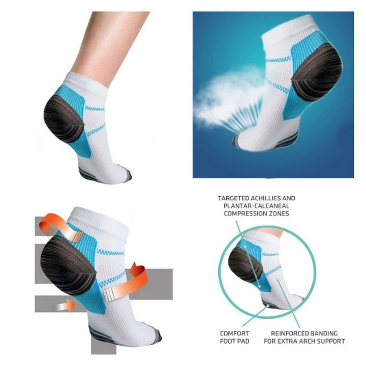 10Pairs Compression Socks Plantar Fasciitis Air Travel Foot Heel Pain Relief Socks