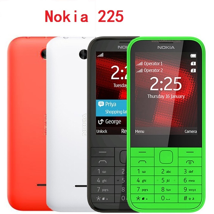 Refurbished Original Nokia 225  2.8 Inches 2MP Camera 2G GSM FM Bluetooth Mp3 Player Cellphone