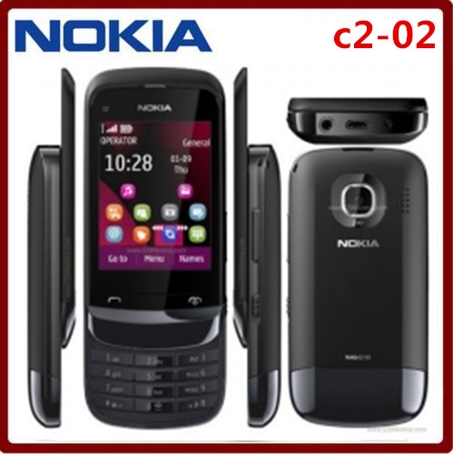 Refurbished  phone Nokia C2-02 C202 Unlocked Mobile Phone Touch &amp; Type 2.0MP Camera 2.6"