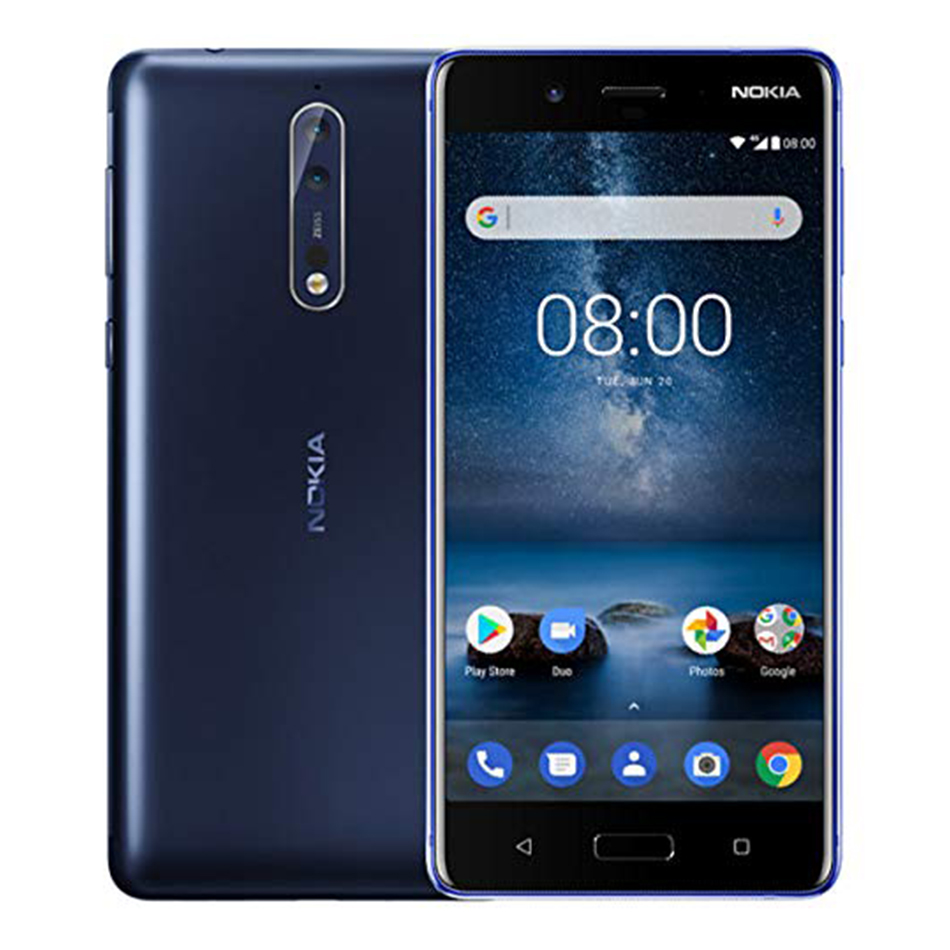 Refurbished Nokia 8  Mobile Phone 4GB RAM 64GB ROM 5.3" Snapdragon 835 Dual 13MP Camera NFC 4G phone