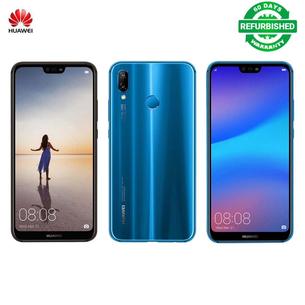 Refurbished Huawei Nova 3e 4GB+128GB 5.84" 3000mAh 24MP camera 2280*1080P Face ID Mobile Phone