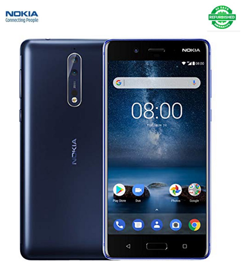 Refurbished Nokia 8  Mobile Phone 4GB RAM 64GB ROM 5.3" Snapdragon 835 Dual 13MP Camera NFC 4G phone