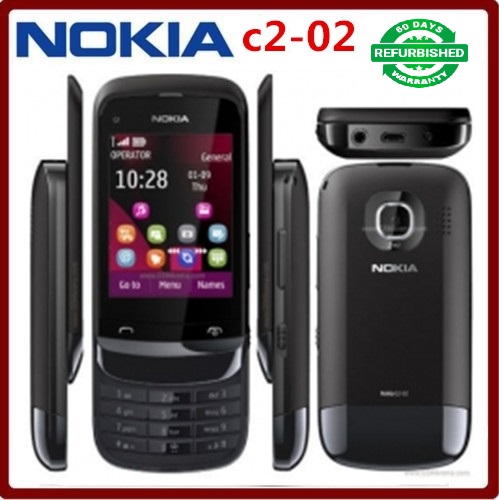Refurbished  phone Nokia C2-02 C202 Unlocked Mobile Phone Touch &amp; Type 2.0MP Camera 2.6"