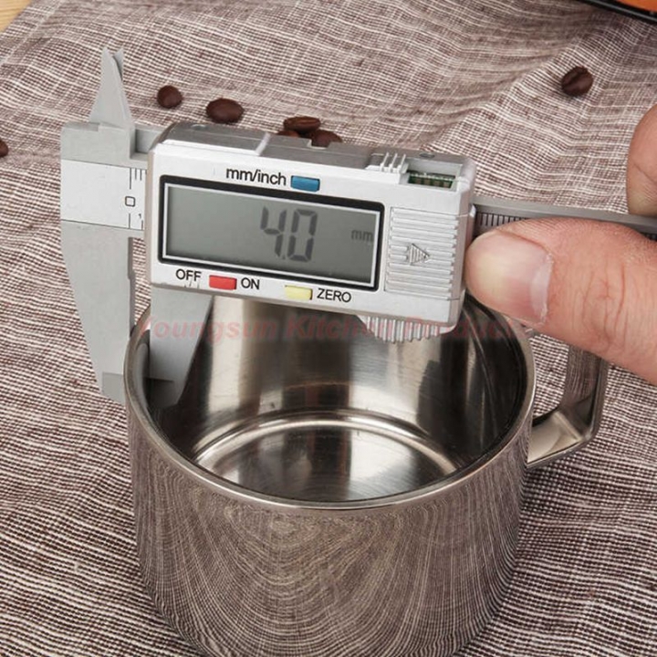 304 Stainless Steel Double Wall Heat Insulated Coffee Cup Set Includes Spoon and Saucer Coffee Mug