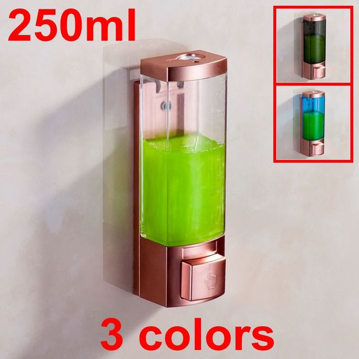 Luxury 250ml Rose Gold Color ABS Plastic Single Hand Washing Liquid Soap Dispenser Shampoo Dispenser
