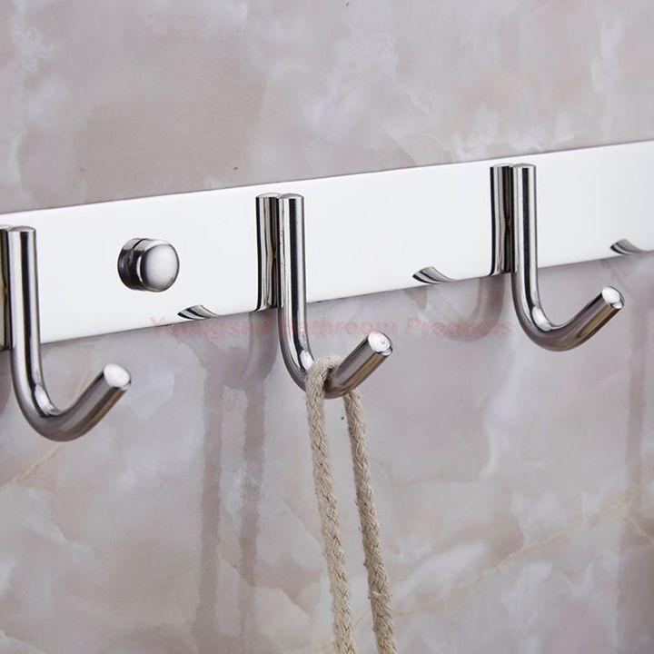 304 Stainless Steel Bathroom and Shower Room Hat Hook Wall Hook Clothes Hanging Hook 6 Hooks
