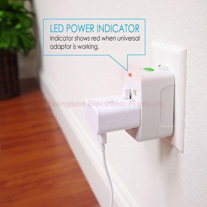 Universal Worldwide Portable All in 1 AC Power UK/US/EU/AU Travel Plug Adapter Power Plug Converter