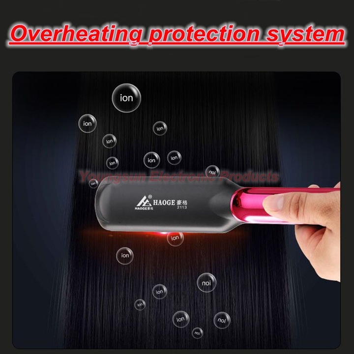 Portable 4 Degrees Control Electric Hair Straightener Straight Hair Comb Brush Hair Straighten Iron