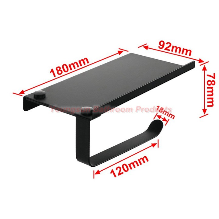 304 Stainless Steel Toilet Paper Dispenser SUS304 Toilet Paper Holder with Cell Phone Shelf