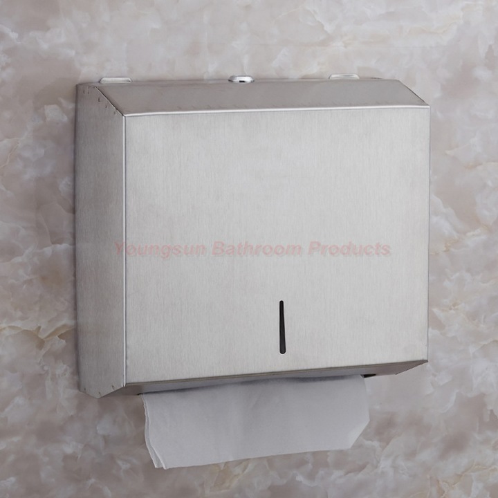 Bathroom Lockable Stainless Steel Hand Paper Towel Dispenser Tissue Paper Towel Holder Napkin Holder