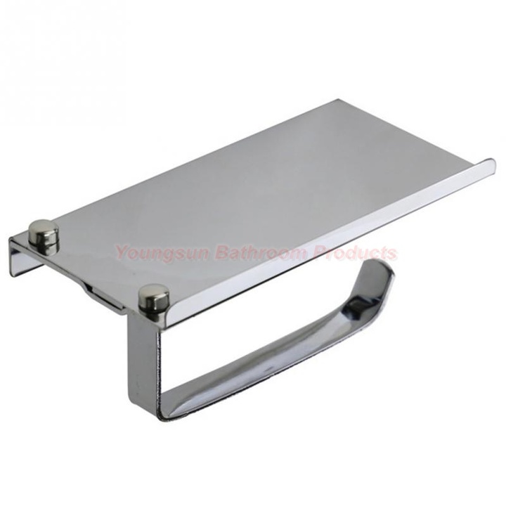 Bathroom Products Home Decor Stainless Steel Toilet Paper Dispenser with Mobile Phone Shelf