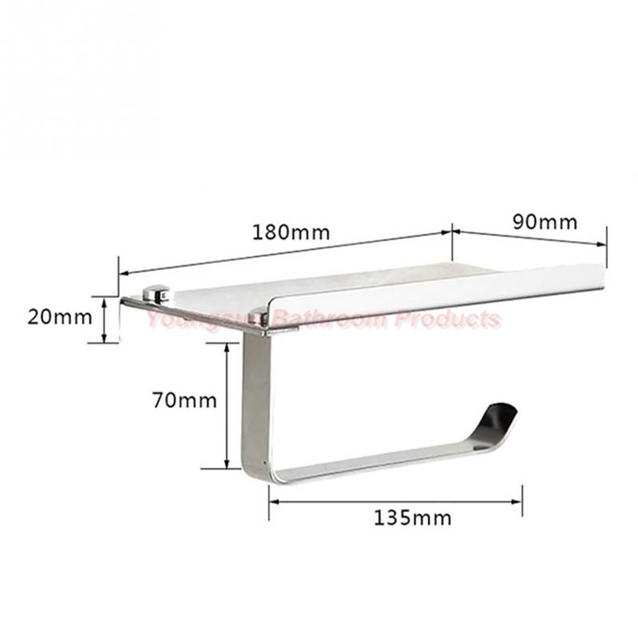 Bathroom Products Home Decor Stainless Steel Toilet Paper Dispenser with Mobile Phone Shelf