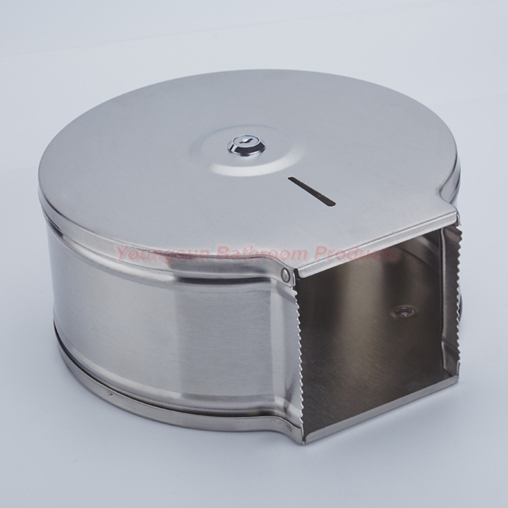 Commercial Stainless Steel Lockable Jumbo Toilet Paper Roll Holder Hotel Toilet Tissue Dispenser