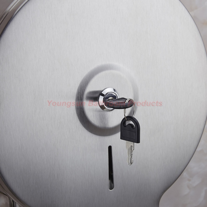 Commercial Stainless Steel Lockable Jumbo Toilet Paper Roll Holder Hotel Toilet Tissue Dispenser