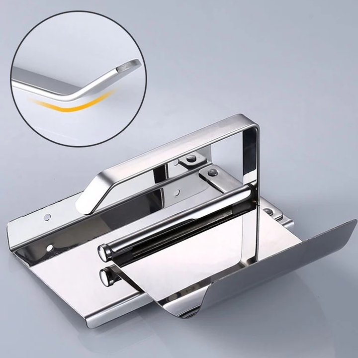 304 Stainless Steel Bathroom Toilet Paper Holder with Shelf SUS304 Toilet Roll Dispenser with Lid