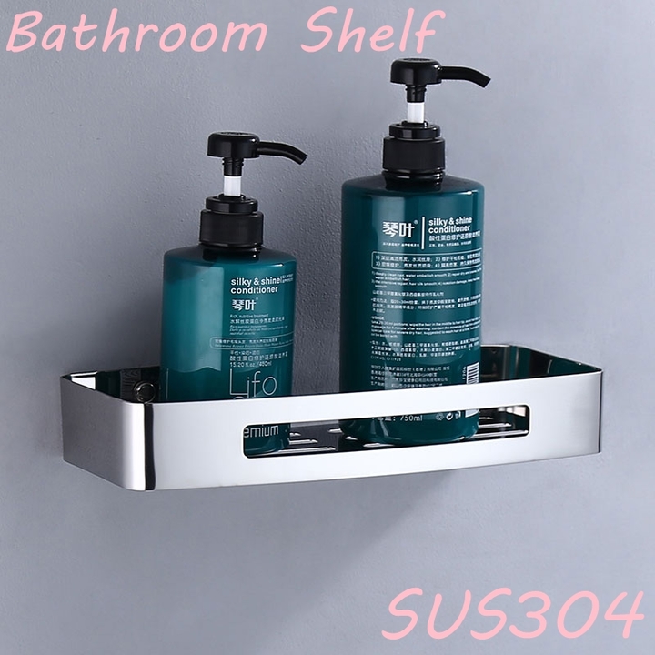 304 Stainless Steel Single Layer Bathroom Shelf 30cm Rectangle Shower Caddy Rack Bath Accessories