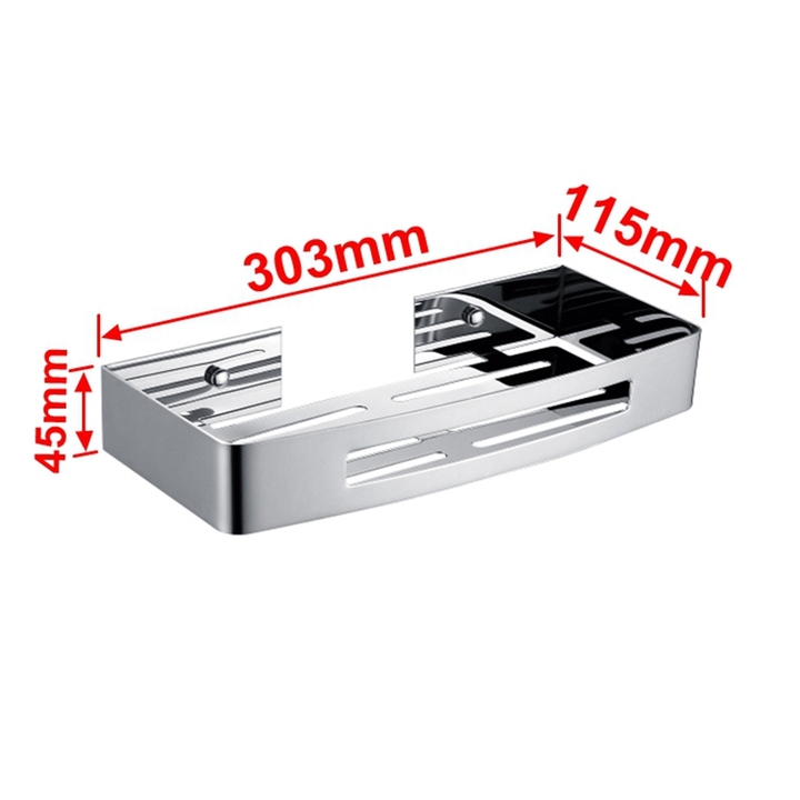 304 Stainless Steel Single Layer Bathroom Shelf 30cm Rectangle Shower Caddy Rack Bath Accessories