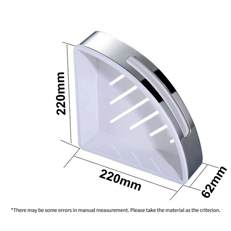 SUS304 Bathroom Corner Shelf 304 Stainless Steel &amp; ABS Plastic Single Tier Bathroom Storage Basket