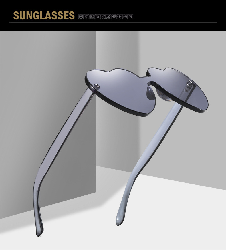 Candy Color Love Heart Women Sunglasses Cat Eye Heart Shape Sun Glasses for Lady Eyewear UV400