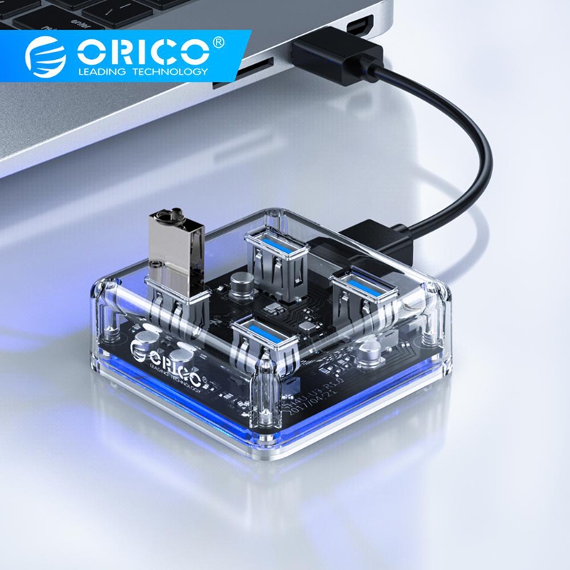 USB HUB 4 Ports USB3.0 Adapter Splitter Support External Micro USB Power Supply for Desktop Laptop