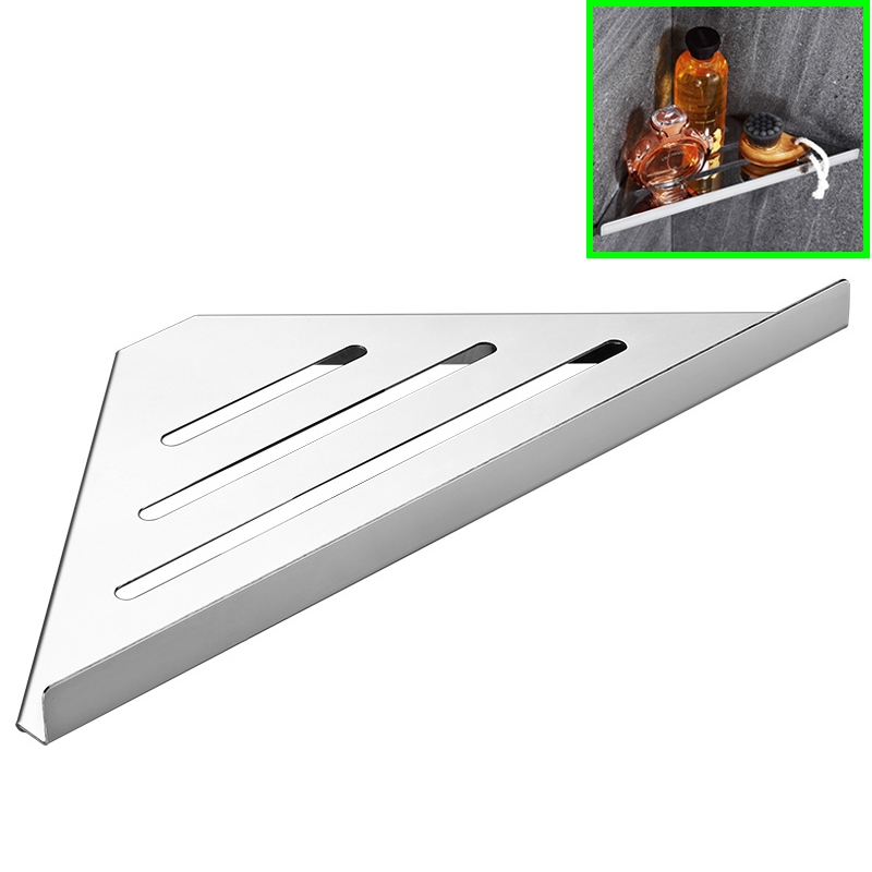 304 Stainless Steel Corner Shower Shelf Rustproof Bathroom Shower Caddy Basket Storage Organizer