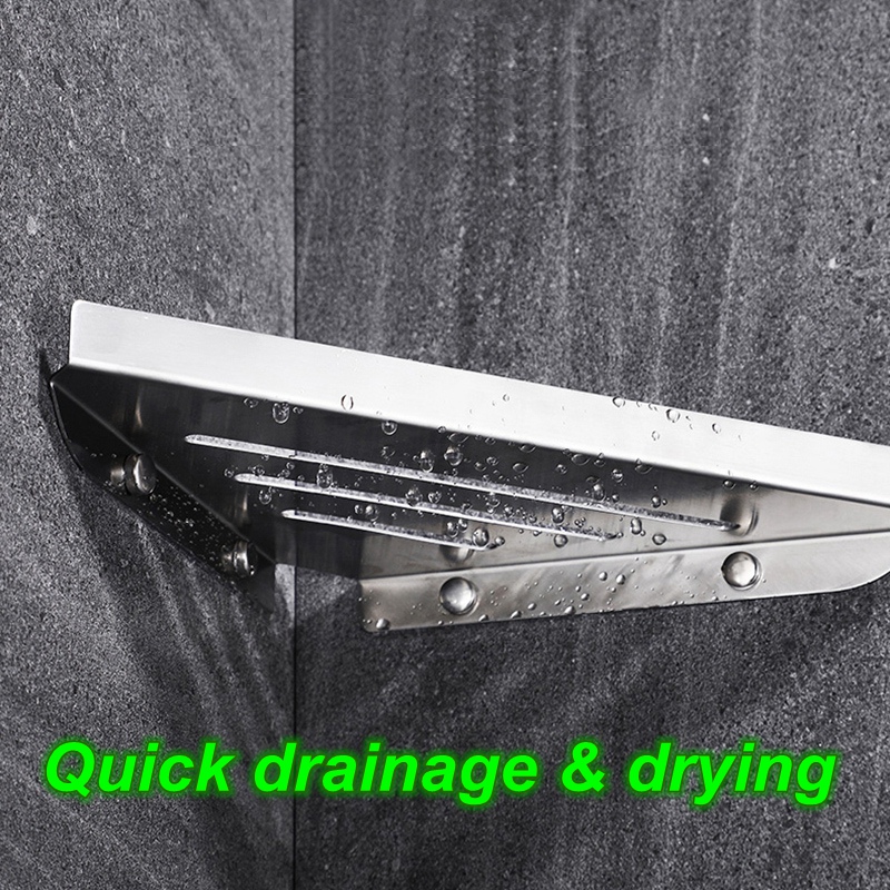 304 Stainless Steel Corner Shower Shelf Rustproof Bathroom Shower Caddy Basket Storage Organizer