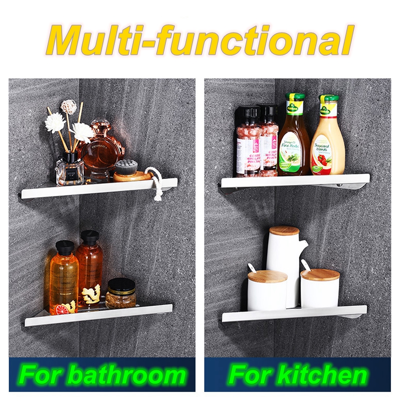 304 Stainless Steel Corner Shower Shelf Rustproof Bathroom Shower Caddy Basket Storage Organizer