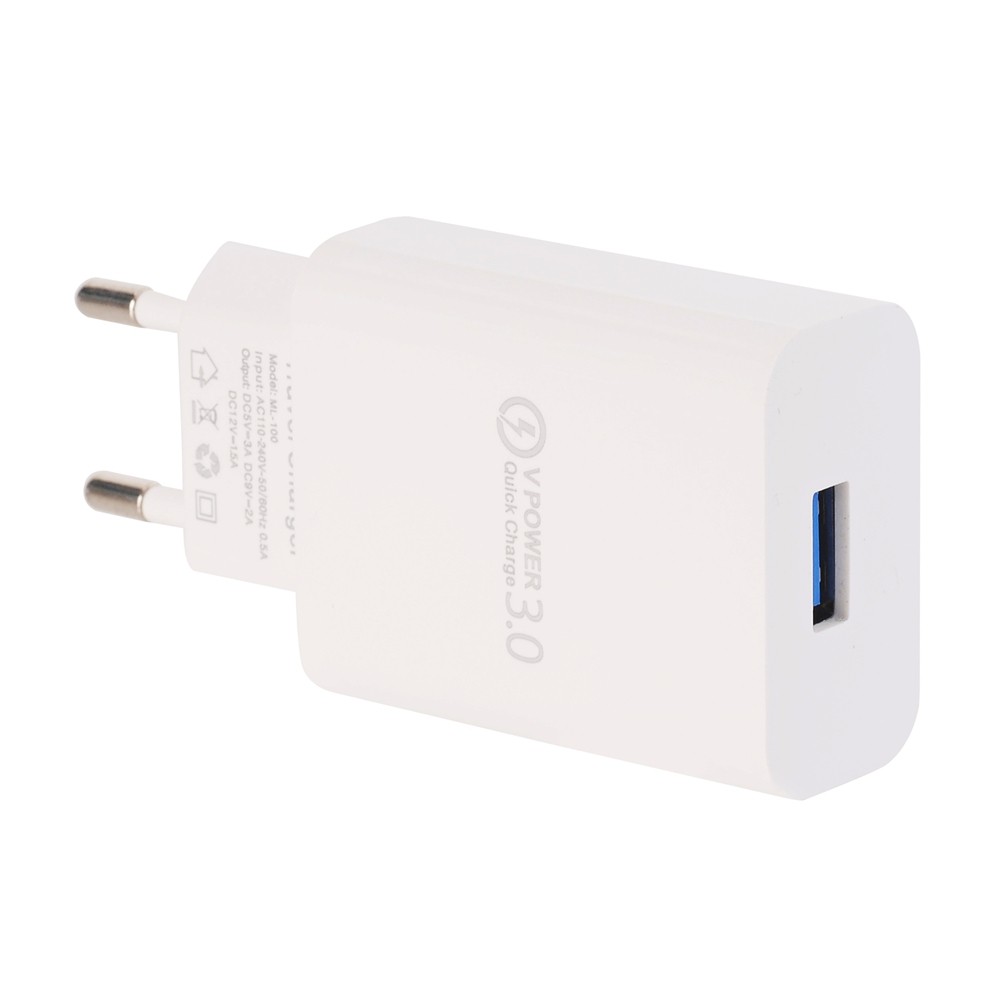 QC 3.0 5V/3A Power Adapter Fast Charger for Xiaomi / Samsung / iphone / Huawei
