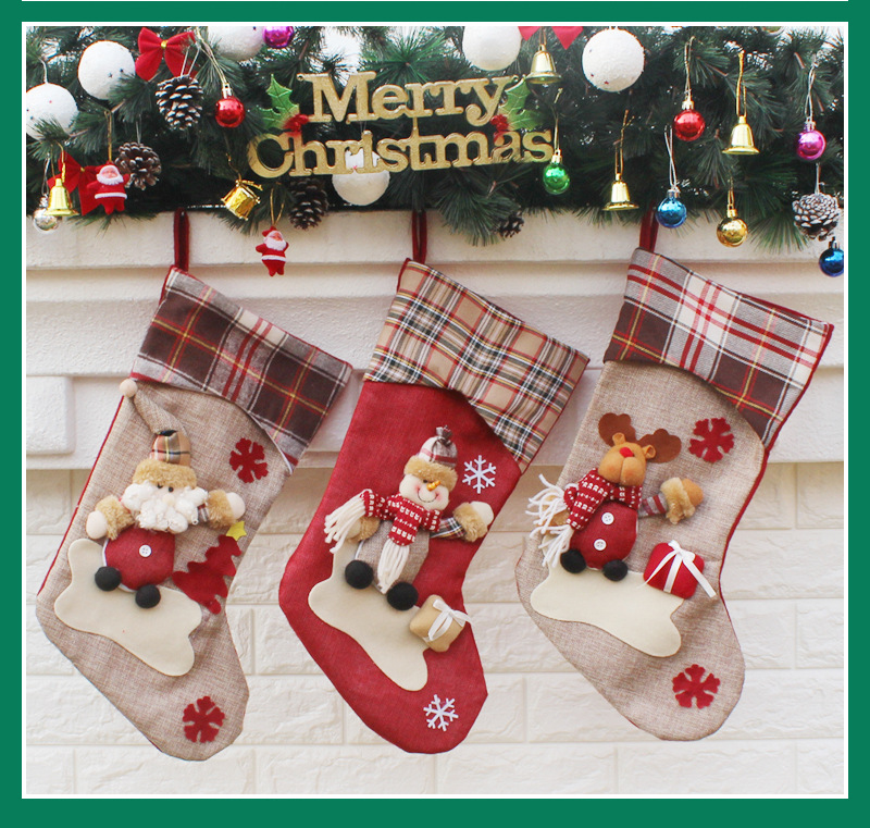 Christmas decorations New Year gifts Santa Claus Snowman socks Christmas socks gift bag