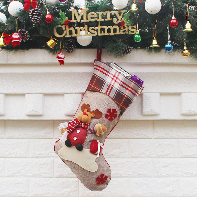 Christmas decorations New Year gifts Santa Claus Snowman socks Christmas socks gift bag