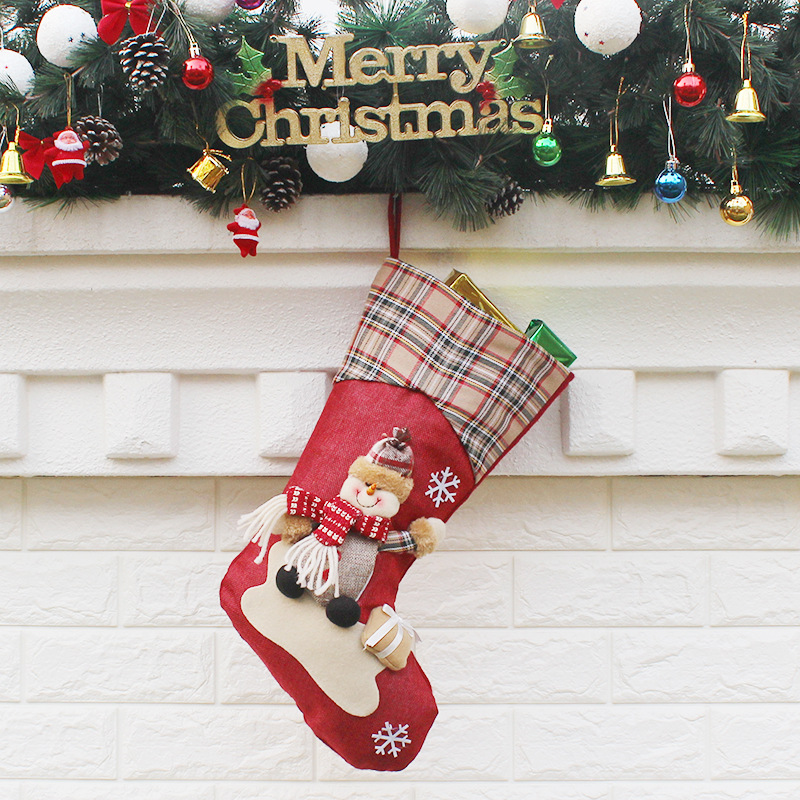 Christmas decorations New Year gifts Santa Claus Snowman socks Christmas socks gift bag