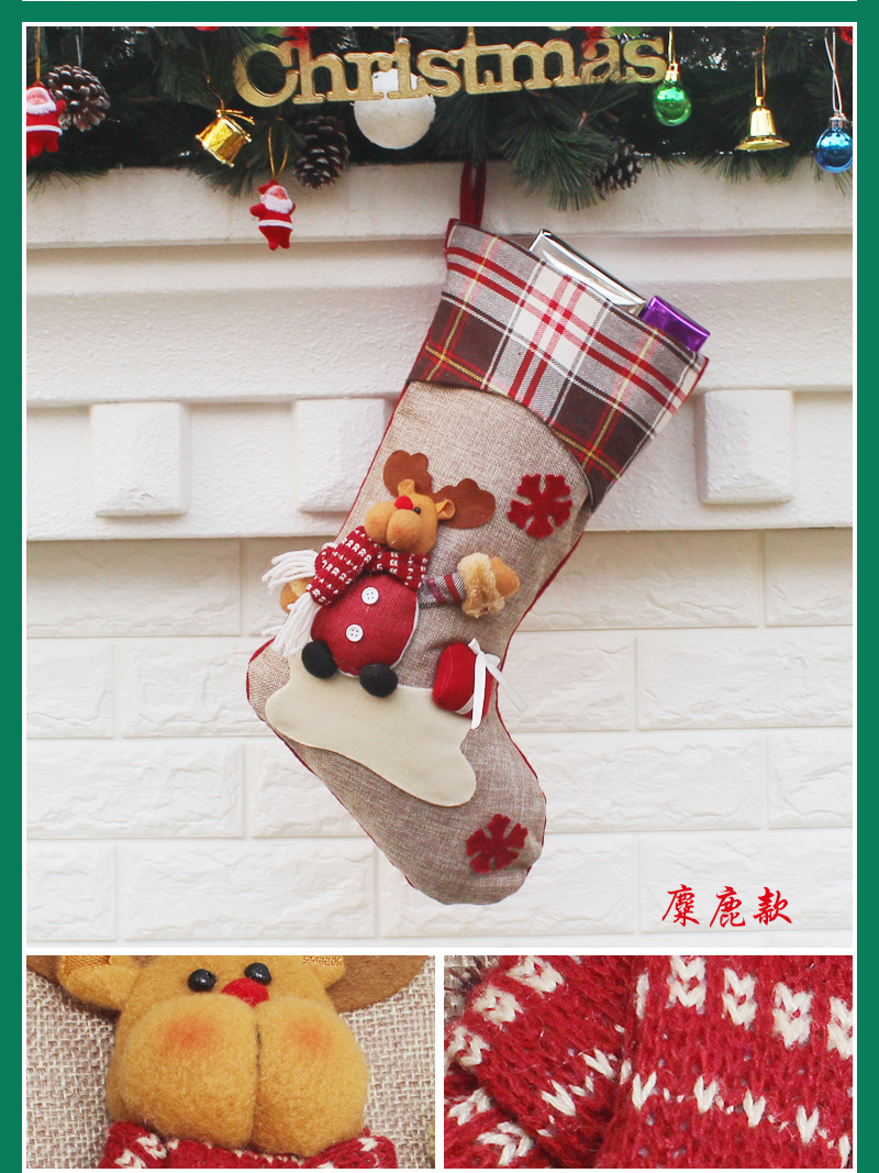 Christmas decorations New Year gifts Santa Claus Snowman socks Christmas socks gift bag