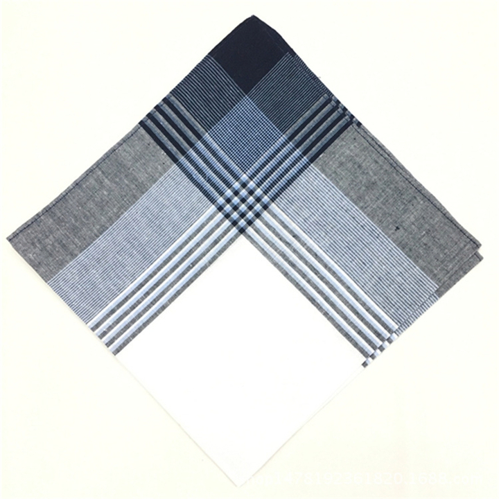 Men's Fashion Accessories 100% Cotton Plaid Men's Handkerchief For Men Gift  Random Color